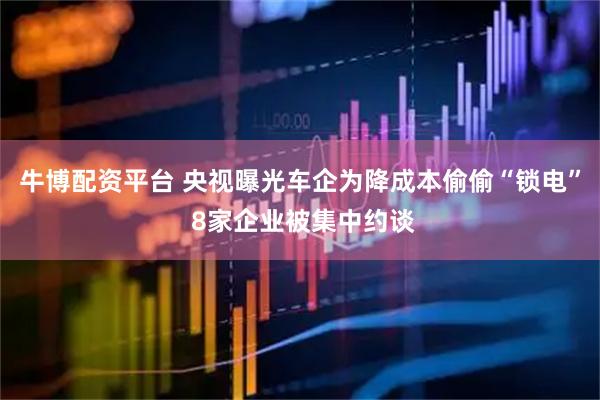 牛博配资平台 央视曝光车企为降成本偷偷“锁电” 8家企业被集中约谈